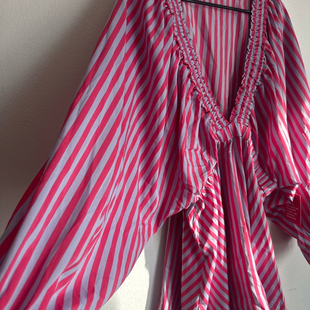 Buddy Love Vibrant Pink and White V-Neck Romper - Picture 2 of 7